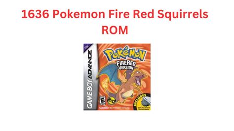 pokemon fire red 1.0 rom squirrels|Pokemon